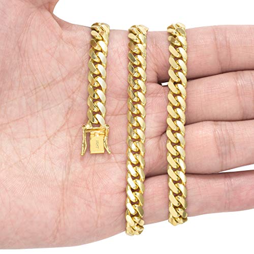 Nuragold 10k Yellow Gold 7mm Solid Miami Cuban Link Chain Bracelet, Mens Jewelry Box Clasp 7" 7.5" 8" 8.5" 9" - Image 4