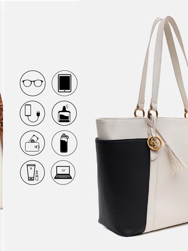Image of Kazo Karl Tote | Premium Faux Leather Handbag for Women | Minimalist Structured Shopper for Work & Transit
