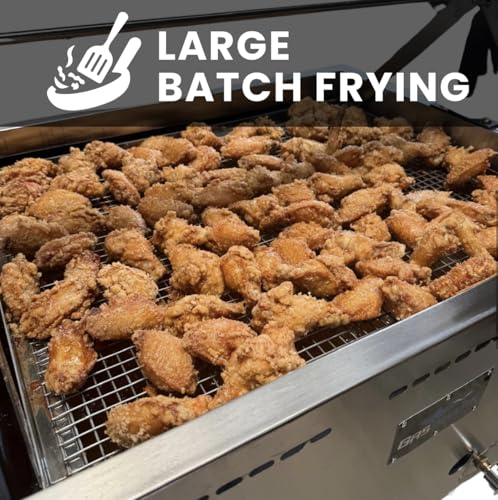 12 Gallon Deep Fryer Cart with Basket Lift | Portable 4 Wheel Large Batch Fryer | Stainless Steel | Outdoor Propane Frying Cart for Turkey, Fish, and More | Commercial & Backyard Use | Patent Pending