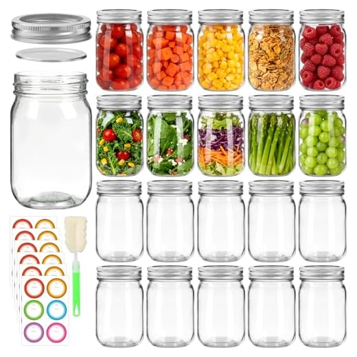 Mcupper 12 oz Mason Jars, 20 Pack