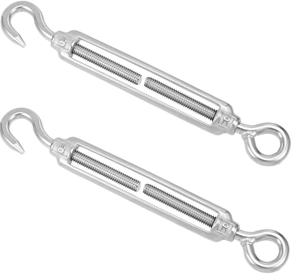 HOUSON M8 Stainless Steel Turnbuckles Wire Tensioner, Adjustable Turnbuckle Hook and Eye for