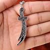 Silver Pt Imam Ali Sword Zulfiqar Zulfikar Necklace Islamic Art Islam Muslim Gift (24 Chain)