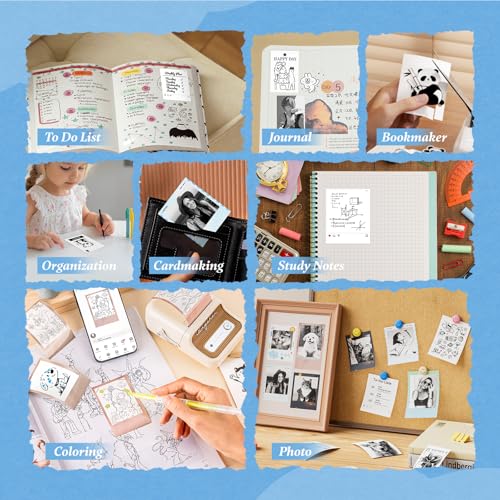 NIIMBOT Etiketten, Fotopapier für B21 Pro B2 Pro B1 Pro Etikettendrucker, Thermopapier Aufkleber Etikettenband für Fotos, Notizen, Memos und DIY, 54 x 80mm Weiß, 54 x 84mm Time, 54 x 67mm Best Years