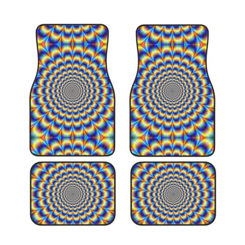 Alfombrillas de coche antideslizantes juego de 4 protectores de neopreno con ilusión óptica GIF
