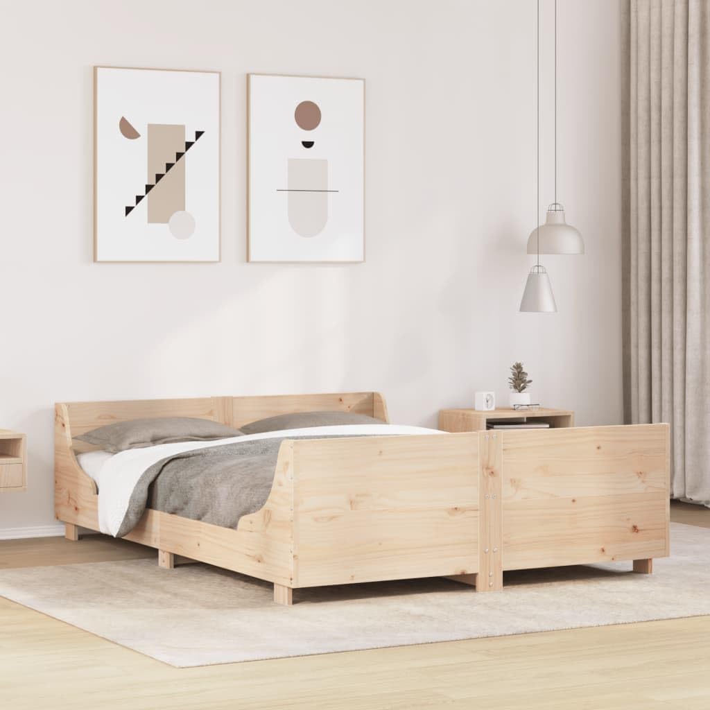 Hothingwell Telaio del letto senza materasso 140 x 200 cm in legno massello di pino | Doghe In Controsoffitto, Testina Funzionale, Ripartizione Del Peso, Aspetto Rustico
