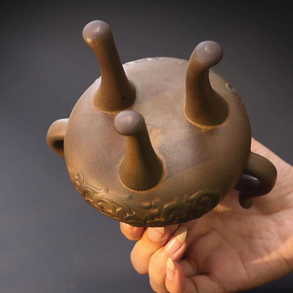 Bruciatore Di Incenso In Ceramica A Tre Gambe In Stile Cinese Retrò, Ideale For La Casa, Sala Da Tè E Decorazione Tavolo Portaincenso Bruciatore di Incenso a Riflusso