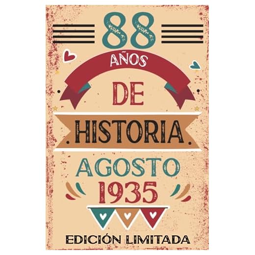 88 Años De Historia Agosto 1935: Libro de visitas, cuaderno, 110 páginas de felicitaciones, idea de regalo, regalo Para la esposa, novia, mujer, La madre