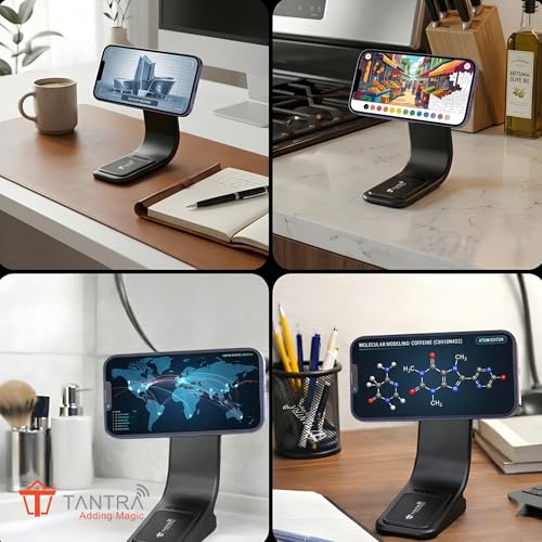 Image of TANTRA 360 Rotating Car Phone Holder for Dashboard - Flexible Adjustable Mobile Stand with Memory Spring Clip | Universal Smartphone Mount for iPhone, Samsung & All Mobile Phones
