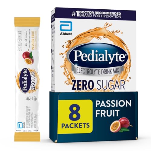 Pedialyte Electrolyte Drink Mix Passion Fruit Zero Sugar 96 Packets
