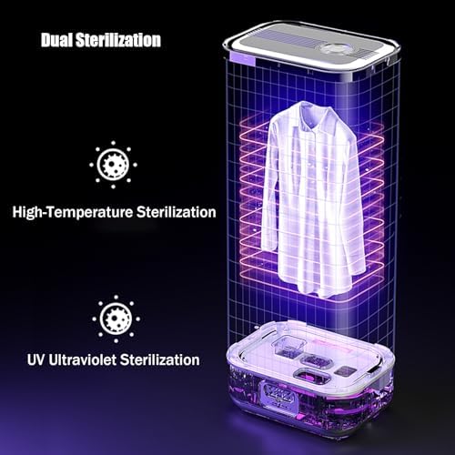 900W Portable Hanging Garment Steamer, Automatic Vertical Steam Iron with Remote Control, Collapsible Electric Clothes Dryer for Quick and Efficient Drying (White)