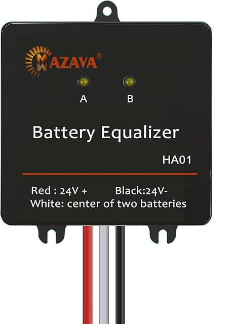 Mazava 24V Battery Equaliser 2PCS X 12V Battery Voltage Balancer Battery 2S Extend Battery Life Support Gel Flood AGM Lithium Battery Balancer
