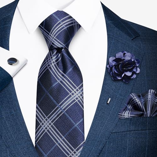 Image of joy alice Ties Set Men Mixed Color Necktie Handkerchief Cufflinks Brooch 3.15 Formal