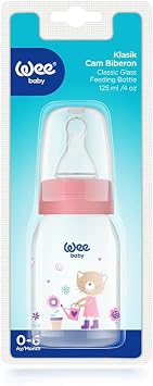 Wee Baby Klasik Cam Biberon 125 ml Pembe 0-6 Ay