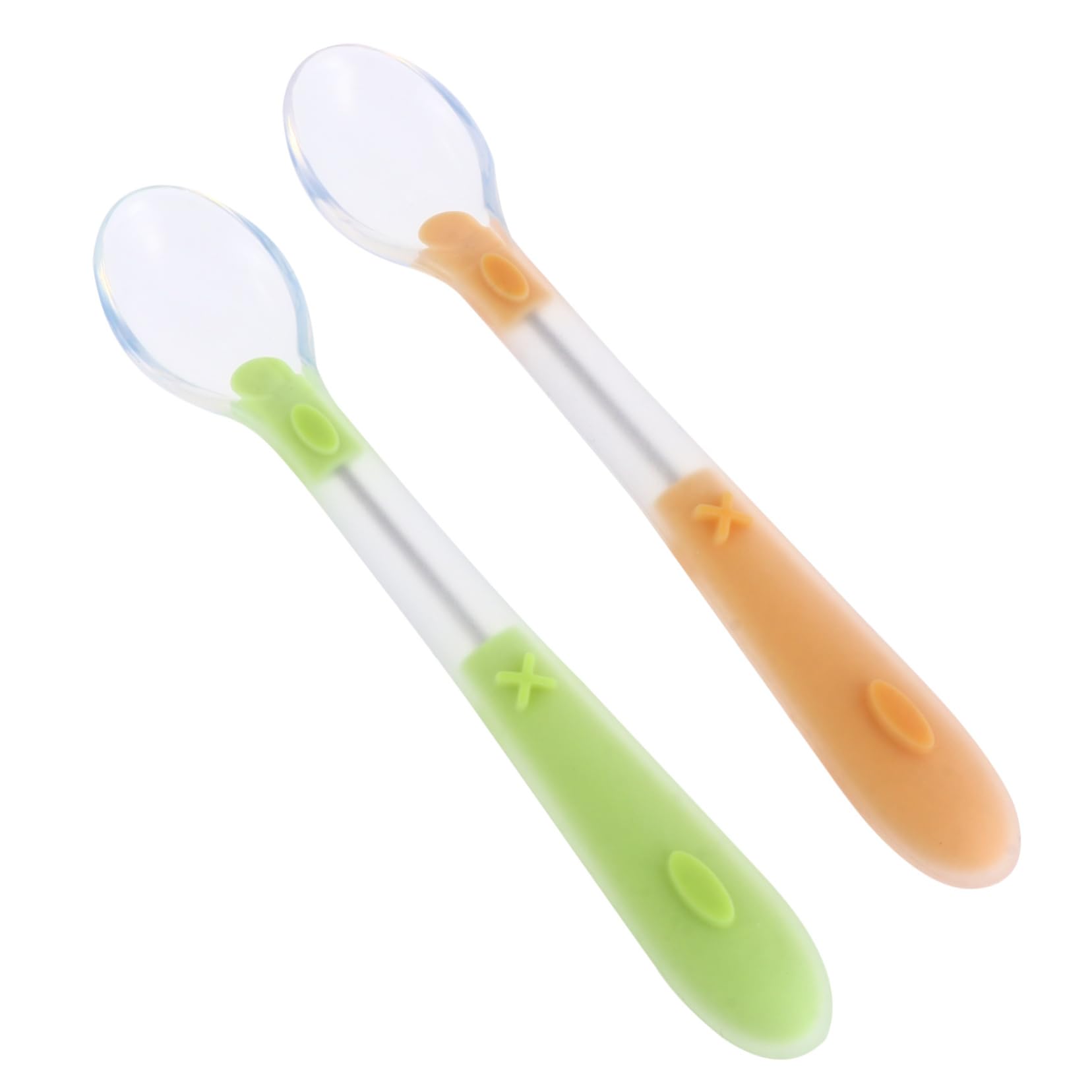 SUPVOX 2Pcs Soft Spoons Set Adorable and Utensils for Easy Grasping for present Options and Design