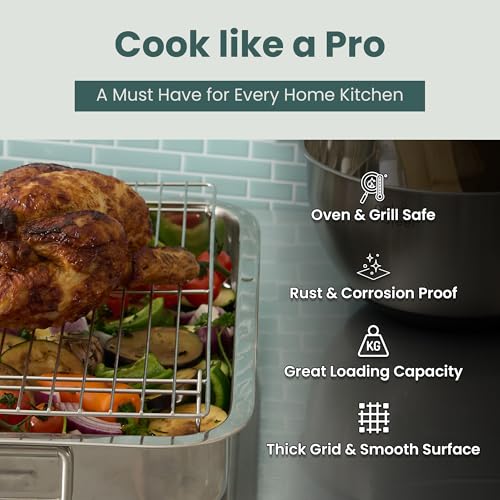 Image of Ultra Cuisine Durable 3 Tiers Stackable, 16 inch x 10 inch Cooling Rack for Baking