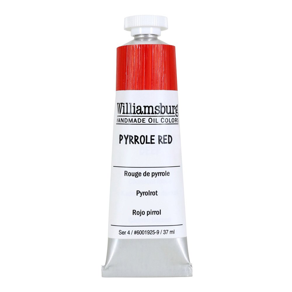 Williamsburg Artist Oil Colors by GOLDEN, Pyrrole Red, 37 ml tube, Professional Oil Paint, Semi-Opaque