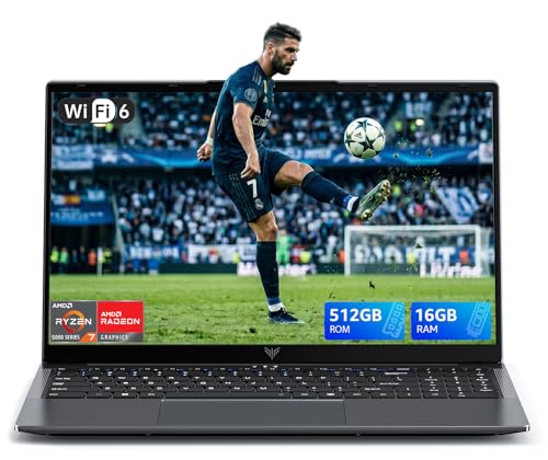 KAIGERR Gaming Laptop, Laptops with AMD Ryzen 4300U(Up to 3.7GHz), 16GB DDR4 512GB SSD Laptop Computer, 16.0inch Windοws 11 Laptop, 1920P FHD Display, WiFi 6, USB3.2, Type_C