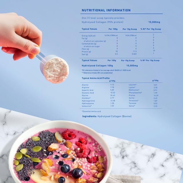 Miniatura 7 de The Intelligent Health Péptidos de colágeno hidrolizados en polvo, alimentados con pasto, alto en proteínas, sin sabor, sin gluten, apto para paleo