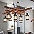 BJTDLLX 8-Light Farmhouse Pendant Chandelier, Rustic Country Wood Hanging Island Lighting Fixture Pendant Retro Industrial for Kitchen Dining Room Bar Restaurant Cafe Loft