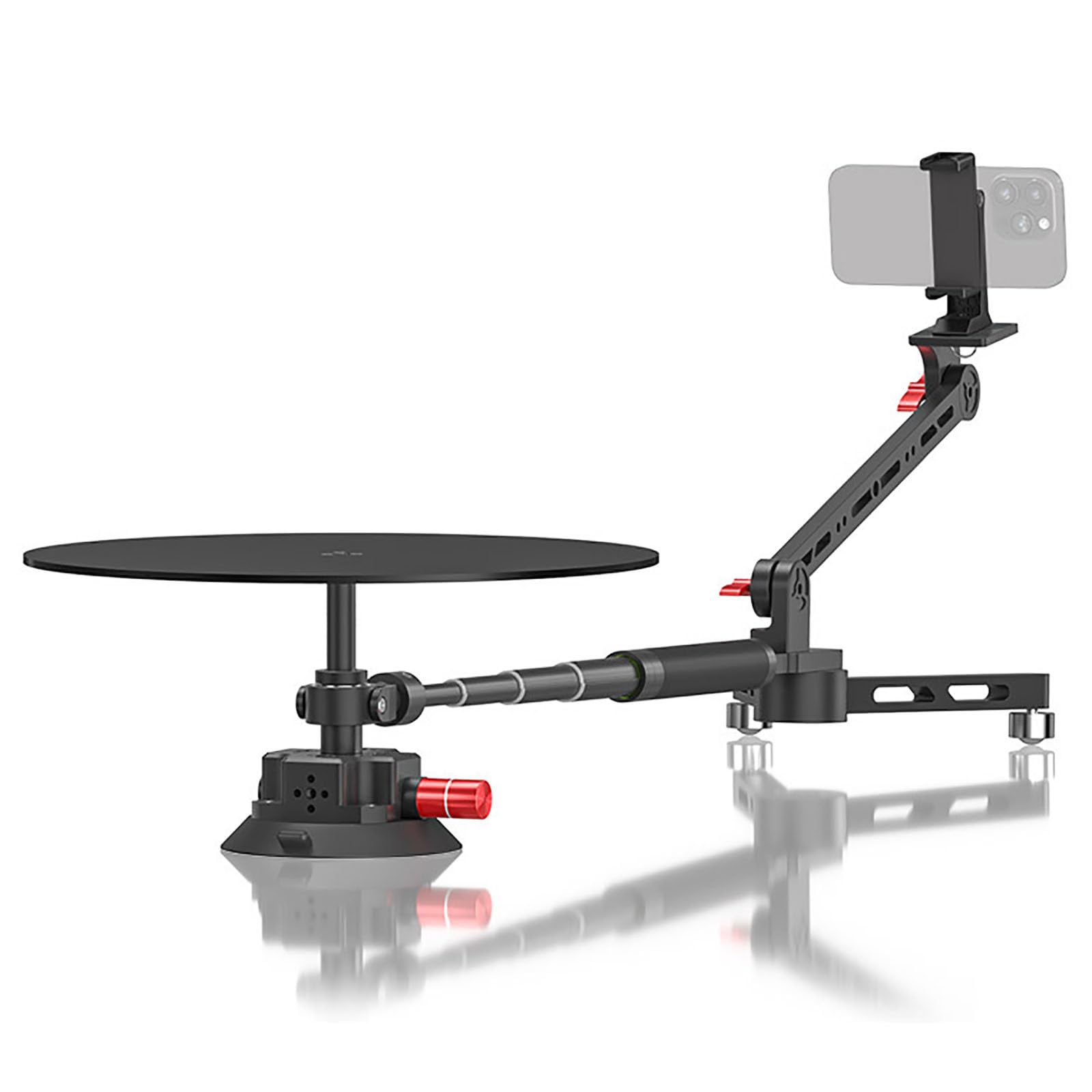 Cabina video a 360°, piattaforma portatile con base a ventosa, angolo regolabile per fotografia di prodotti e video
