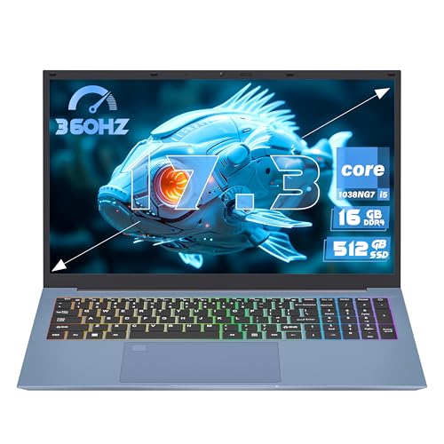 Image of 17.3 inch FHD Laptop, 4-Cores in tel Core i5-1038NG7(Up to 3.8GHz), 16GB RAM 512GB SSD Traditional Laptop, Win 11 Business Computer,Type-C,BT5.0,6000Mah, Wi-Fi6,HDMI,Backlit Keyboard (16G+512GB)