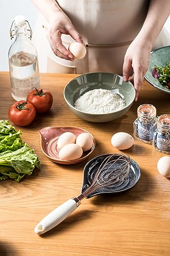 Image of LAUCHUH Spoon Rest, Ceramic Spoon Holder for Stove Top 5 inch Spatula Rest for Countertop Large Cooking Utensil Holder for Father's Day, Ladle, Spatula, Spoons or Tongs, Speckled Dark Gray