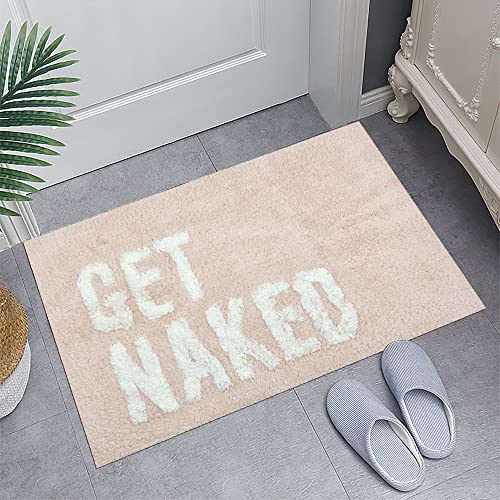 Zeeinx Get Naked Bath Mat Cute Bathroom Rugs Non Slip Absorbent Bath Rugs Funny Bathroom Rugs With Rug Pad Funny Bathroom Decor Pink Bath Mat For Tub And Shower,Machine Washable,20”X32” #TOP5