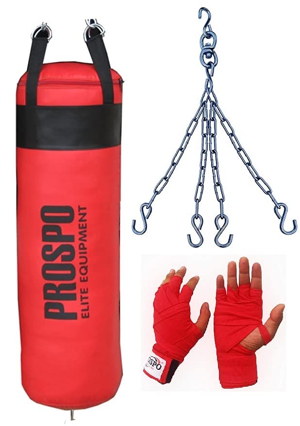 Prospo Punching Bag, Boxing Bag, Rough Srf Punching Bag (36inch) Unfilled with Super Strong Hanging Chain and Handwrap (108), Boxing Kit for unisex, Heavy Punching Bag , Boxing Bag , MMA Punching Bag, with Chain, 3 Ft Unfilled Extra Strong bag, with  (B0BM4S1TV7) Amazon Price History, Amazon Price Tracker