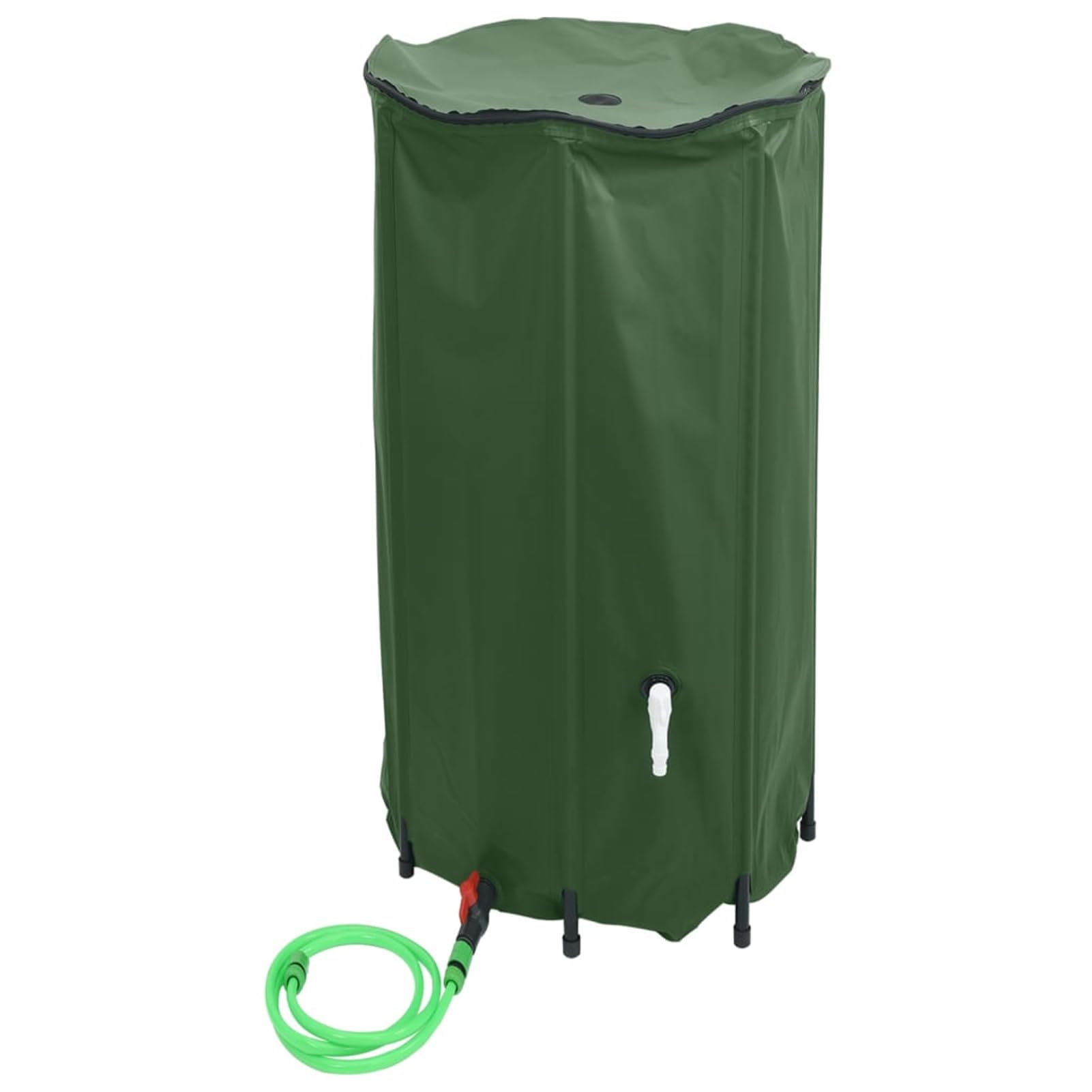 Faltbarer Regenwassertank, 380L PVC Wassertank mit Wasserhahn und Schläuchen, Grüner Wasserspeicher für Gartenbewässerung, Camping und Outdoor-Aktivitäten 156012