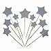 Shxstore Silver Stars Cake Cupcake Topper Picks For Wedding, Birthday, Baby Shower Party Decorations Supplies, 30 Counts