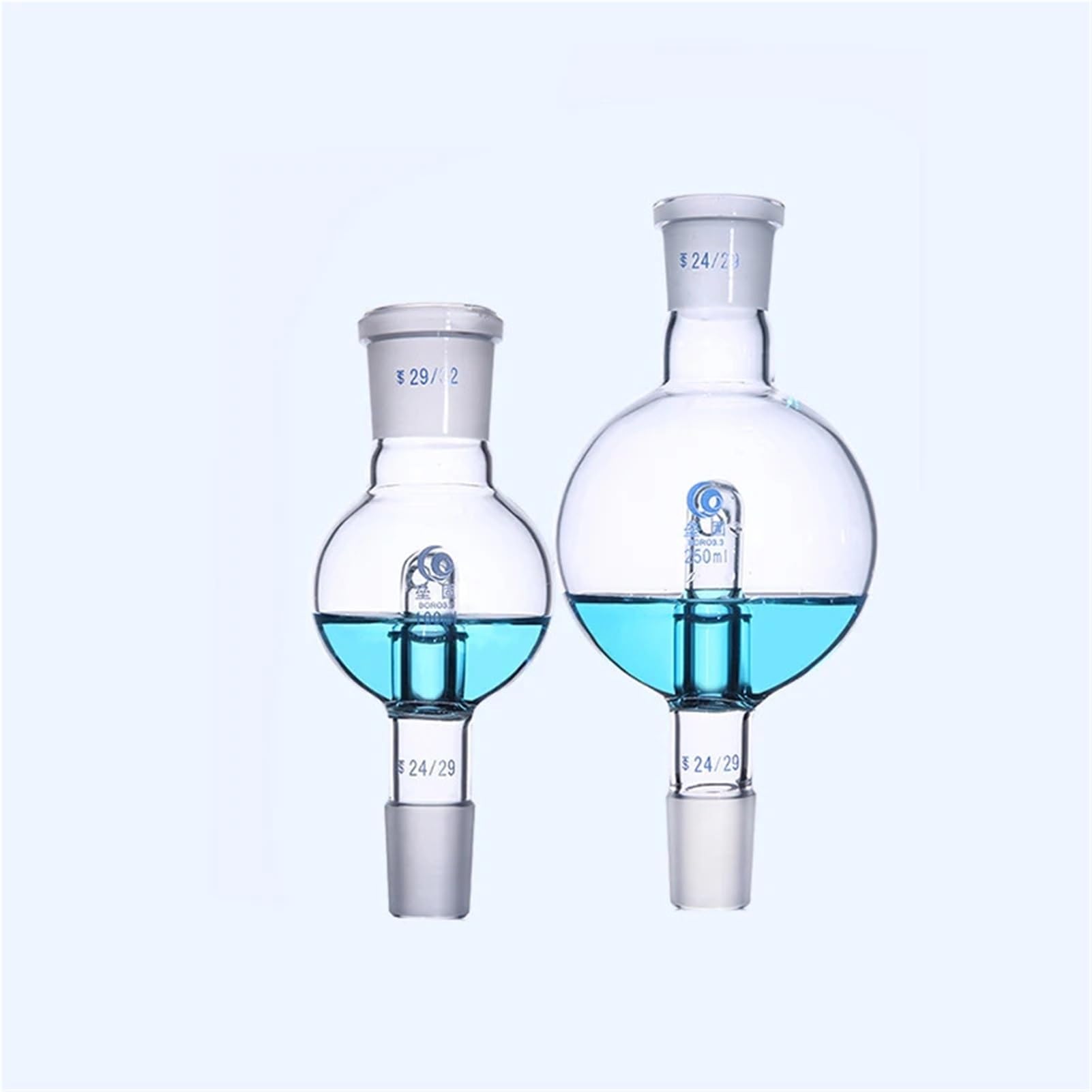 matraz de fondo redondo， Evaporador rotatorio de bola de vidrio de borosilicato con trampa de golpes, 50 ml-1000 ml, juntas 14/19/24/29, esmerilado(250ml 24x19)