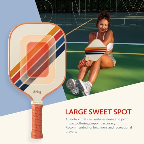 Image of Pickleball Rackets Set of 2, USAPA Approved Graphite & Fiberglass Racket, 2 Paddles, 4 Balls and 1 Portable Carry Bag, Pickle Ball Paddle Gift for Women, Men(Retro Twill)