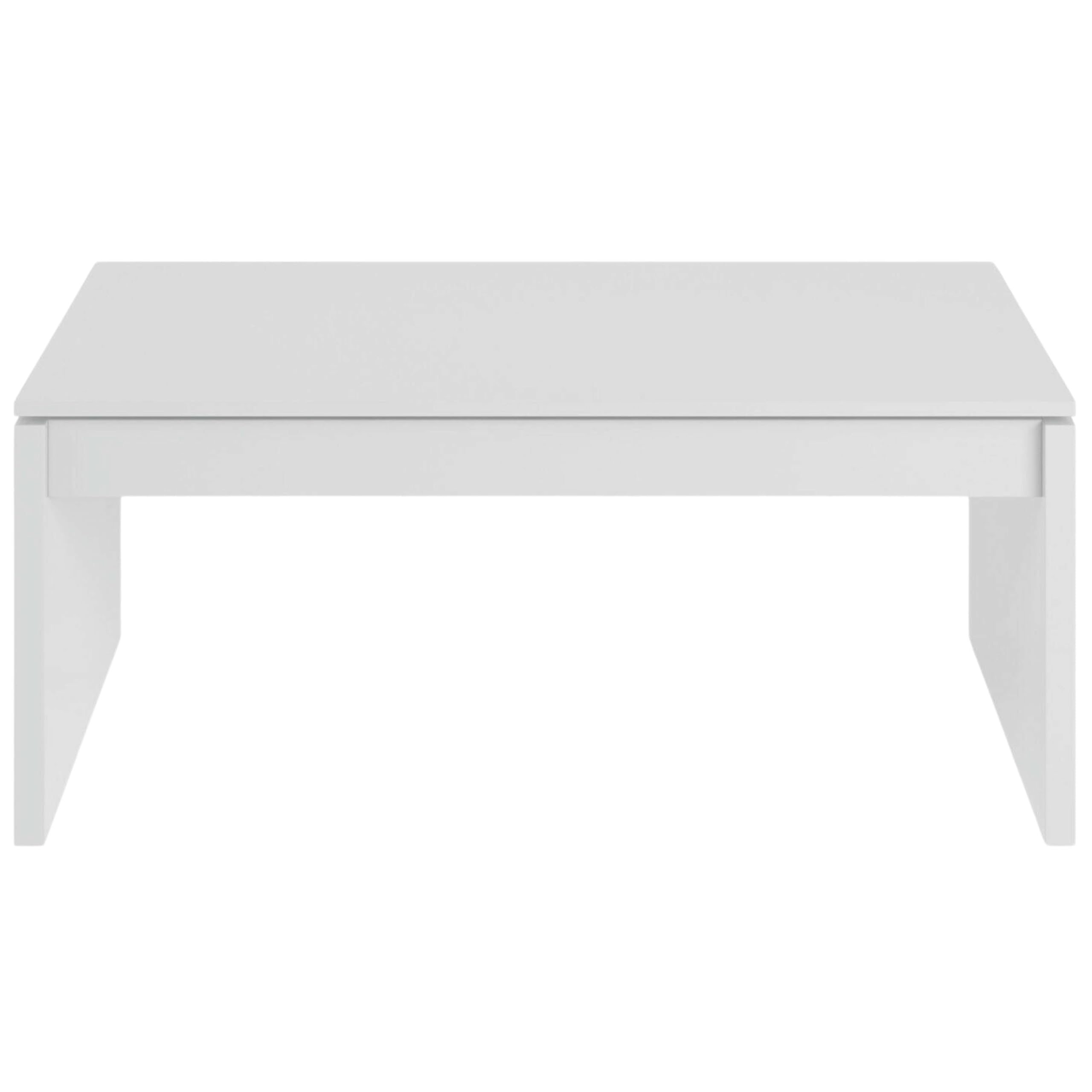 Habitdesign – Mesa de Centro Elevable, Mesa Auxiliar para Salón Comedor, Color Blanco Brillo, 102x43-54x50 cm - Modelo Zenit