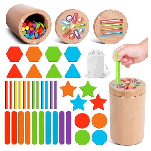 YGVQN Giochi Montessori in Legno 3-in-1 per Bambini 1 2 3 Anni, Gioco Educativo per Imparare Forme e Colori con Cubo attività, Giocattolo Evolutivo per Neonati e Bambini, Legno Naturale