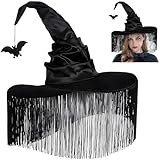 【Qualité Supérieure】Ce Halloween chapeau sorciere est fabriqué dans un matériau durable de haute qualité et est conçu pour durer. Une construction robuste et des pompons bien faits garantissent que le chapeau conserve sa forme et son élégance toute la nuit.