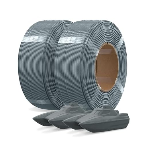 OVERTURE 2KG Bundle Refill PETG 3D Printer Filament 1.75mm, 2 Pack 1kg(2.2lbs), Refilament for Bambu Lab Reusable Spool, Accuracy +/- 0.02 mm, Fit Most FDM 3D Printers(Space Gray*2)
