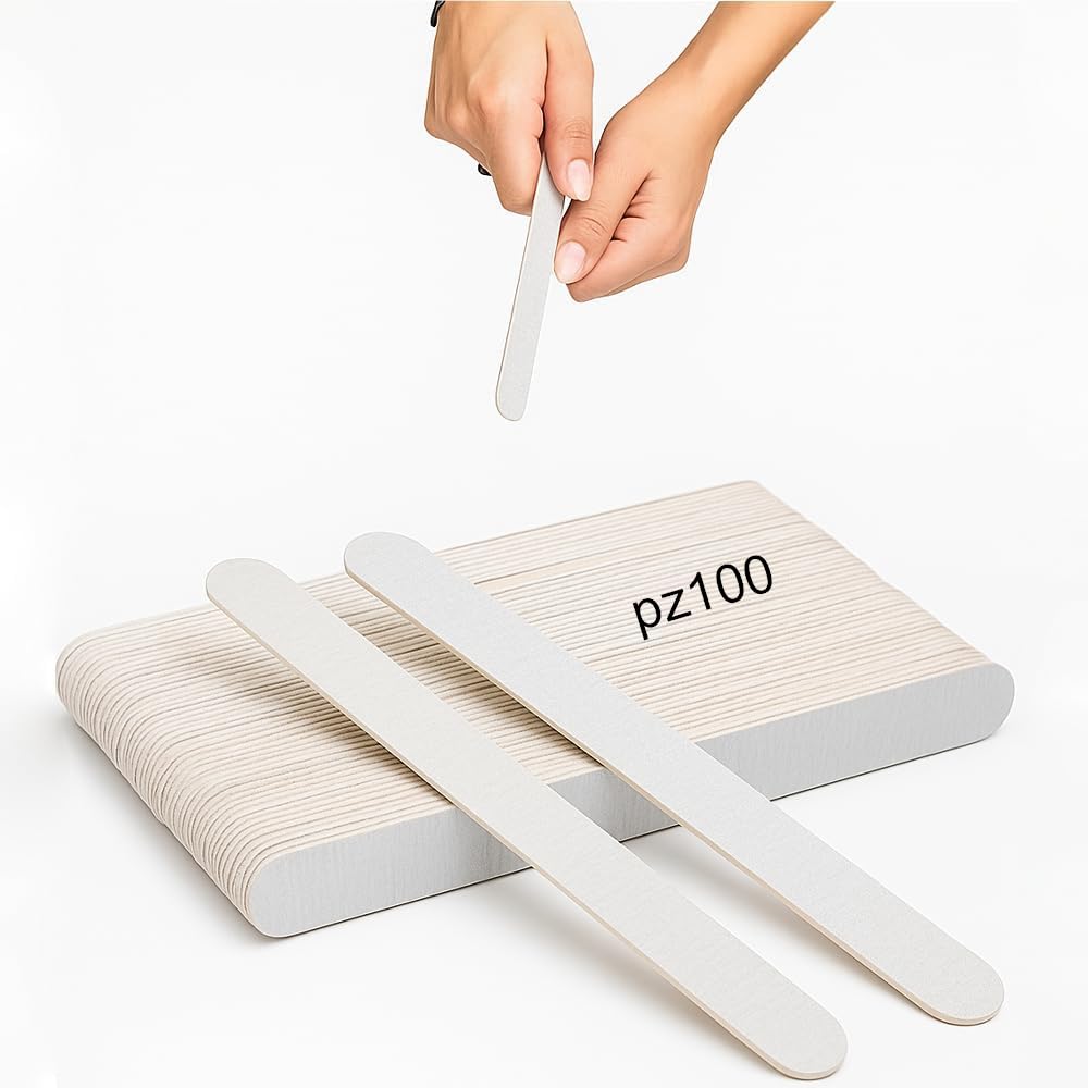 VIKI Set 100 Lima Unghie Professionale 100/180 Doppia Grana, Lime Unghie per Manicure e Pedicure, Unghie Naturali, Gel, Acrilico e Semipermanente, Lime Delicate e Resistenti ideale per centri estetici