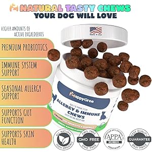Best Natural Health Supplements for Dogs, Various Formulas & Benefits - Vet Recommended, 170 Natural Soft Chews - Smoky Bacon Flavor, Made in The USA (Allergy Immune Support) Best Natural Health Supplements for Dogs, Various Formulas & Benefits – Vet Recommended, 170 Natural Soft Chews – Smoky Bacon Flavor, Made in The USA (Allergy Immune Support)
