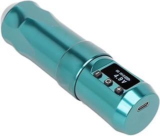 EXCLUZO Wireless Tattoo Pen, LCD Coreless Motor Tattoo Pen Adjustable for Liner for Tattoo Artist (Green)