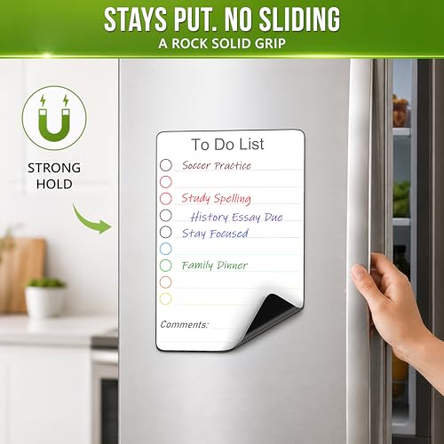 Small Magnetic to Do List for Locker 5x7 - Dry Erase Magnetic to Do List for Fridge - Magnet to Do List for Refrigerator - Mini Lined Magnetics Whiteboard for Locker - Daily to Do List Checklist — view 6