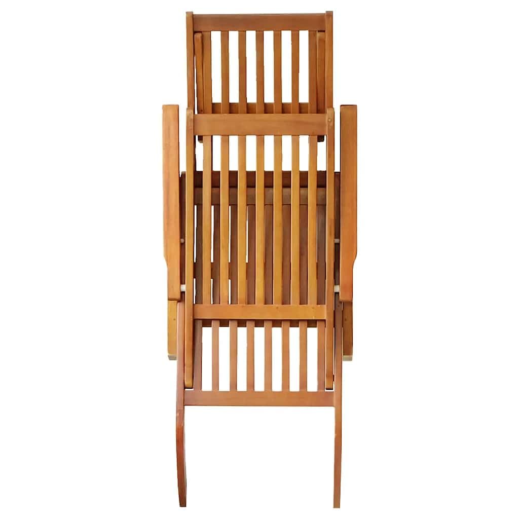 vidaXL Tumbona de jardín con reposapiés de Madera Maciza de Acacia