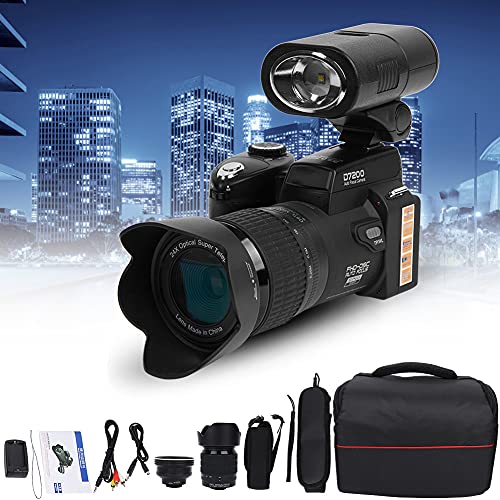 RANNYY Digitalkamera, 33MP Digitalkamera DSLR 0,5X Weitwinkelobjektiv + 24X Teleobjektiv + LED-Licht – Bild 8