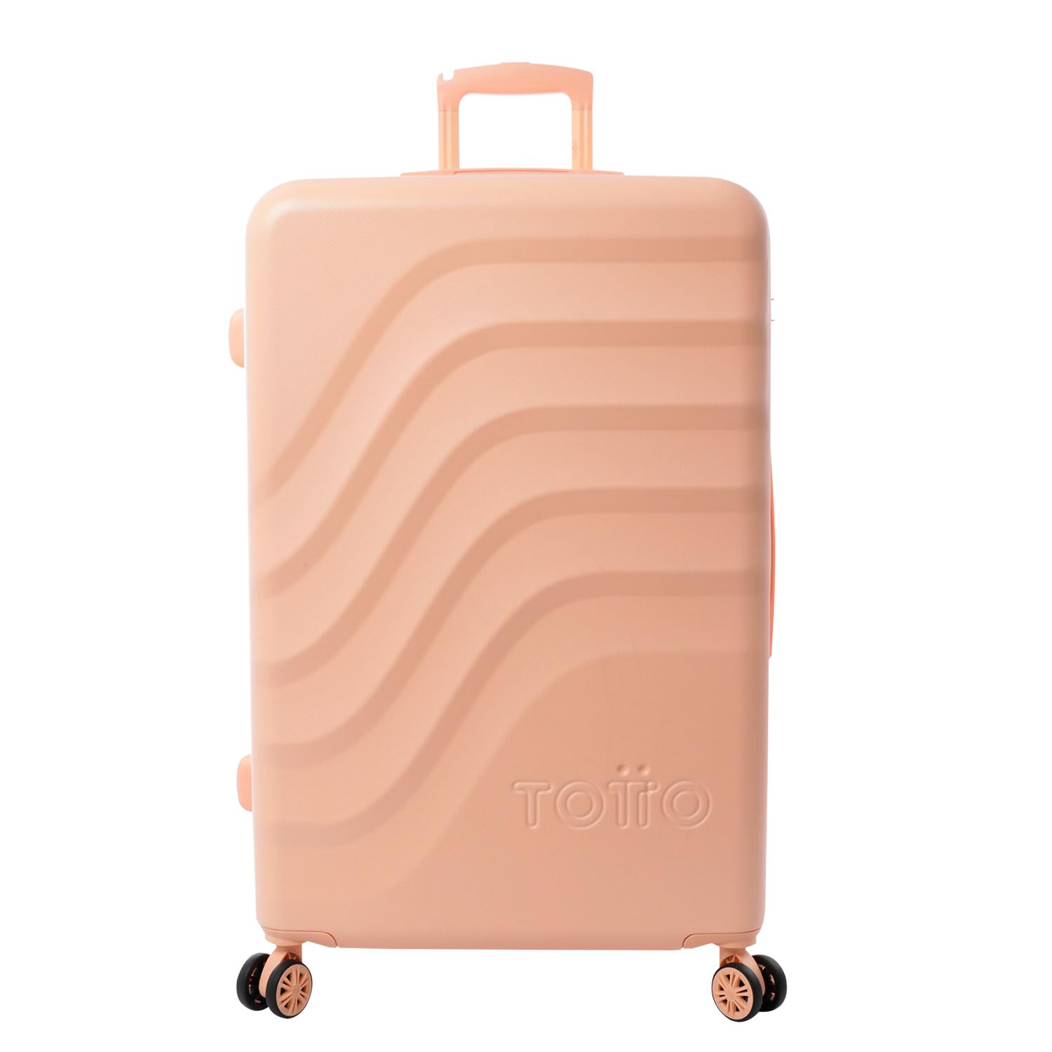 TOTTO - Maleta Rígida Grande, Modelo Bazy+, 50 x 79 x 30.5 cm, Capacidad 100L, Expandible, Resistencia a Impactos, Ruedas 360º, Manija Telescópica, Correa Interna, Candado TSA, Color Bellini Naranja