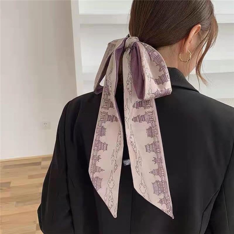 AINIFU Silk Hair Scarf - 8 pcs Women's Chinese Classic Hair Tie - Bag Handbag Handle Ribbon Scarf Hair Head Neck Neckerchief Scarf3