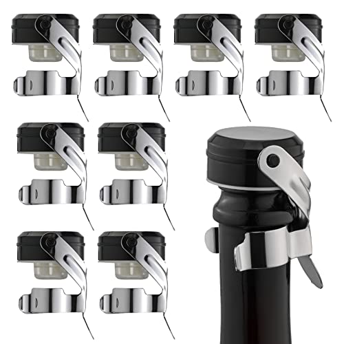 WOTOR Champagne & Wine Bottle Stoppers, Champagne Cork, 8 Pack, Silver
