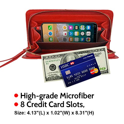 Dog Mom Gifts - Doberman Pinscher Dog Paw Printing Wallet for Women Leather Long Clutch Purse3