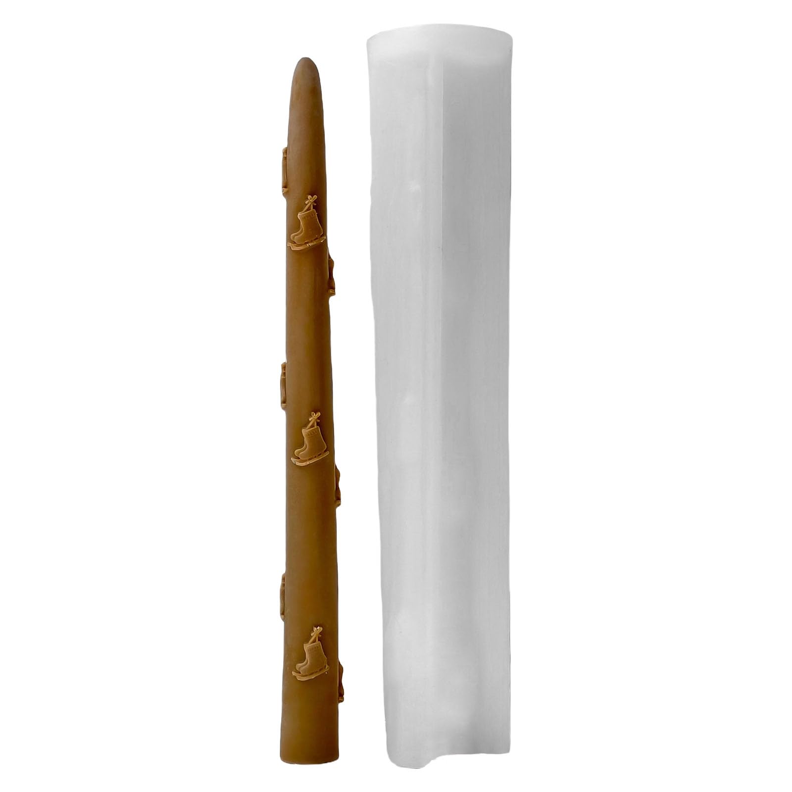 Elnwnnkc Christmas Pillar Silicone Mold Christmas Themed Silicones for Soap Chocolate Baking Tool Silicone Mold