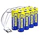 EEMB 8 Stück Akku 1,5v AA Wiederaufladbare Lithium Batterie AA 1,5V 2600mWh USB-C AA aufladbare batterien mit 4 in 1 Ladekabel 1.5 Stunden Schnellladung
