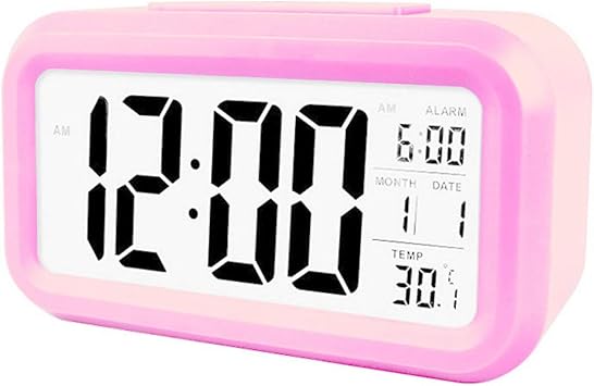 TXY LED Digital Alarm Clock Backlight Snooze Mute Calendar Desktop Electronic Bcaklight Table Clocks Desktop Clock Pink