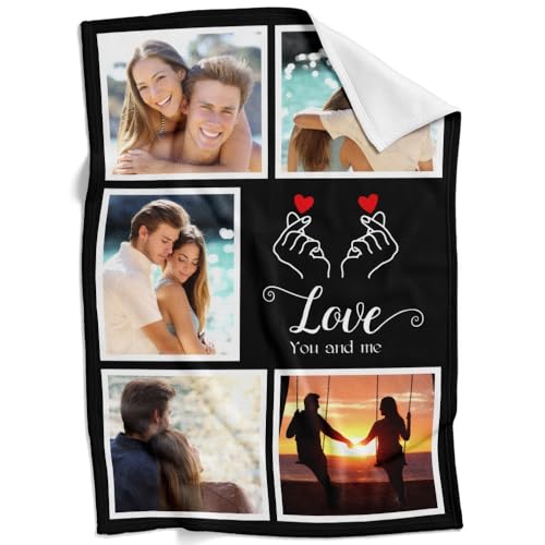 Image of inkArts Personalized Blanket with Photo, Custom Blanket, Customized Photo Blankets, Customizable Picture Blankets, Personalized Anniversary Couple Gifts for Her Him Women Men
